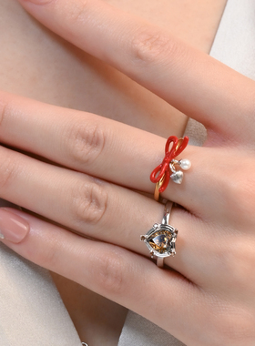 JOLIENANA爱之密语系列/珐琅蝴蝶结戒指/开口可调