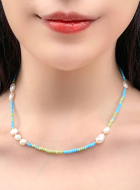 JOLIENANA/多巴胺天然珍珠天然爱心白玉心悦雅兰夏日项链