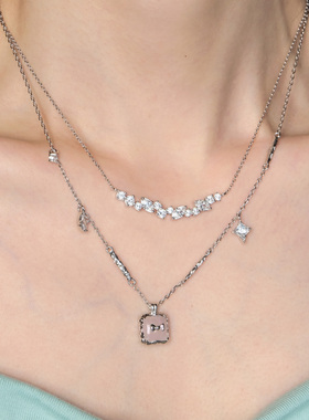 JOLIENANA/方糖系列项链/天然玉石方糖项链白金黄金蝴蝶结