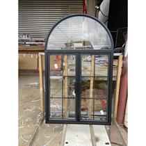 拱形玻璃窗双开窗户室内窗户造型拱形隔断法式复古门窗对开窗铁艺