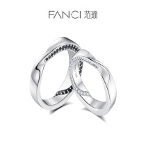 Fanci Fan Qi silver decoration (Mobius series) Love river lovers to ring men and women 925 silver rings closed
