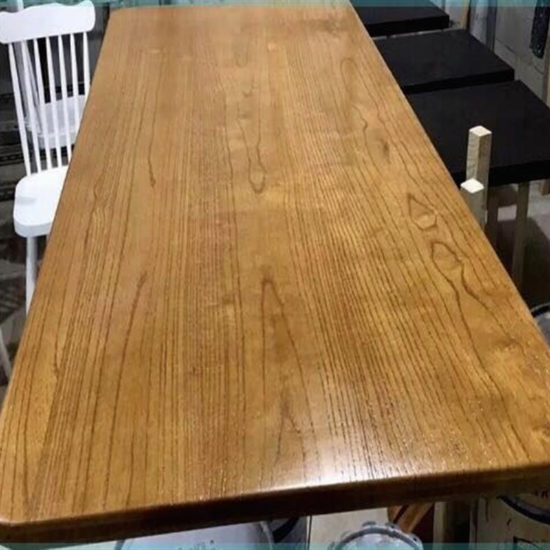 老榆木板材圆吧台面板实木餐桌板材工作会议办公桌面松木板定制做