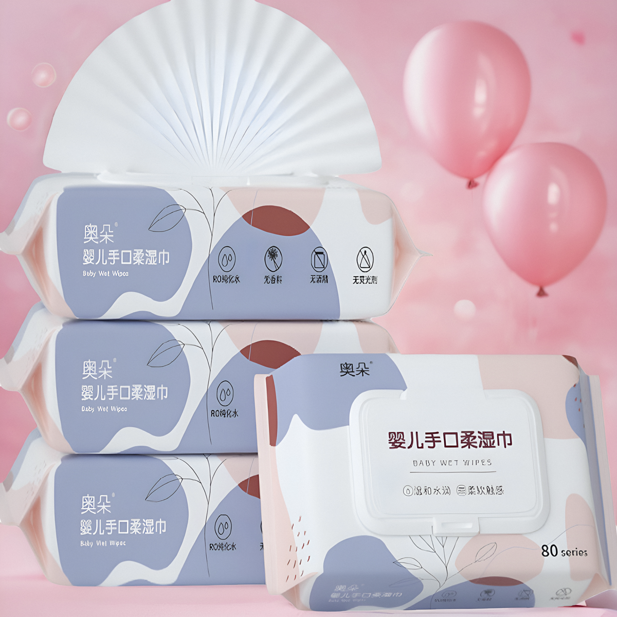 80抽大包加厚手口湿巾大包手口专用擦干净清洁湿巾带盖湿巾 - 图2