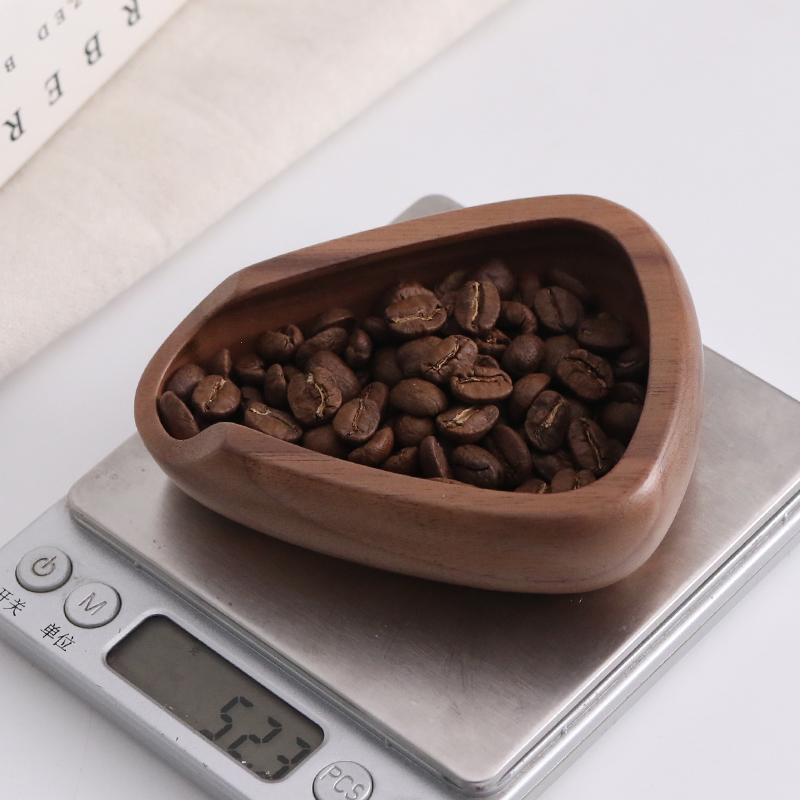 咖啡称豆盘手冲咖啡称量盘子冷却盘生豆熟豆分装盘实木秤豆碟 - 图2