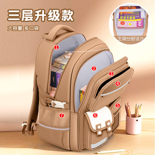 2025新款卡皮巴拉书包小学生女生超轻减负护脊男孩一到三到六年级 - 图1