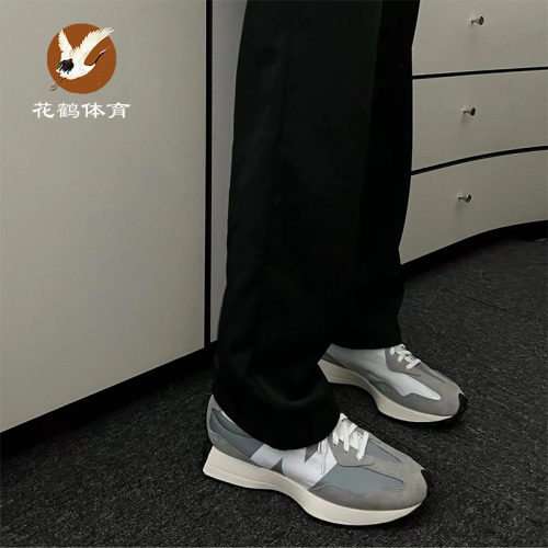 New Balance NB327系列元祖灰海盐灰复古低帮男女跑步鞋 MS327LAB - 图0