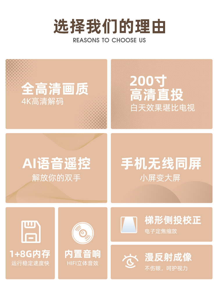 超高清智能家用卧室客厅会议投影仪 UNISMAISON投影机