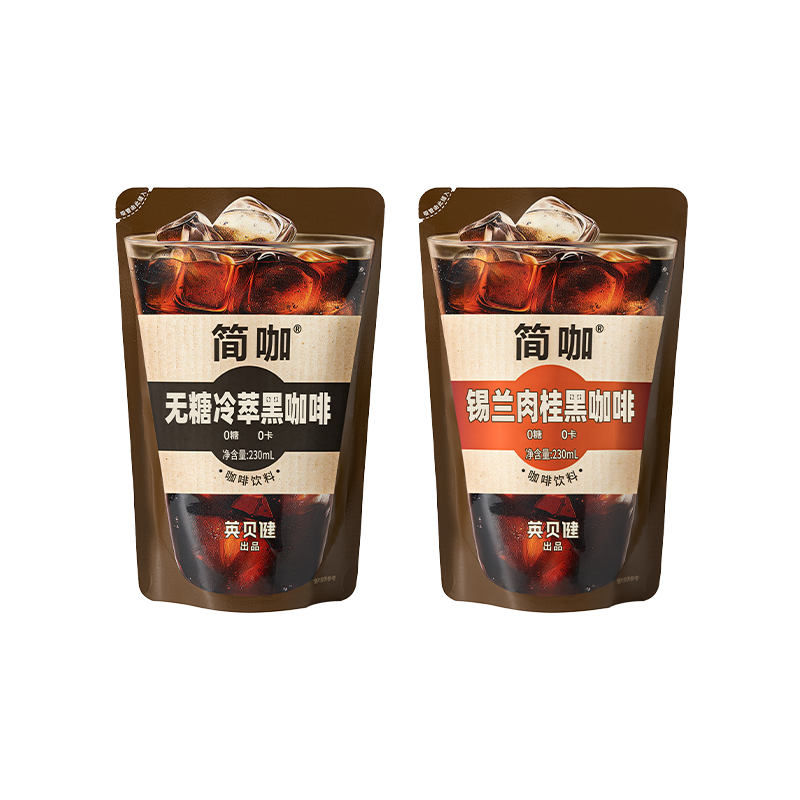 英贝健简咖冷萃咖啡液意式无糖0脂锡兰肉桂美式液体黑咖啡浓缩液