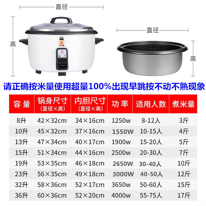 三角牌电饭锅大容量商用食堂不粘锅 三角富利宝电饭煲