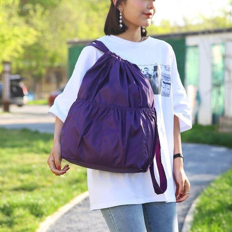 Women's portable travel backpack, drawstring pocket, all-match bag, outdoor sports bag, mommy bag, large capacity bag