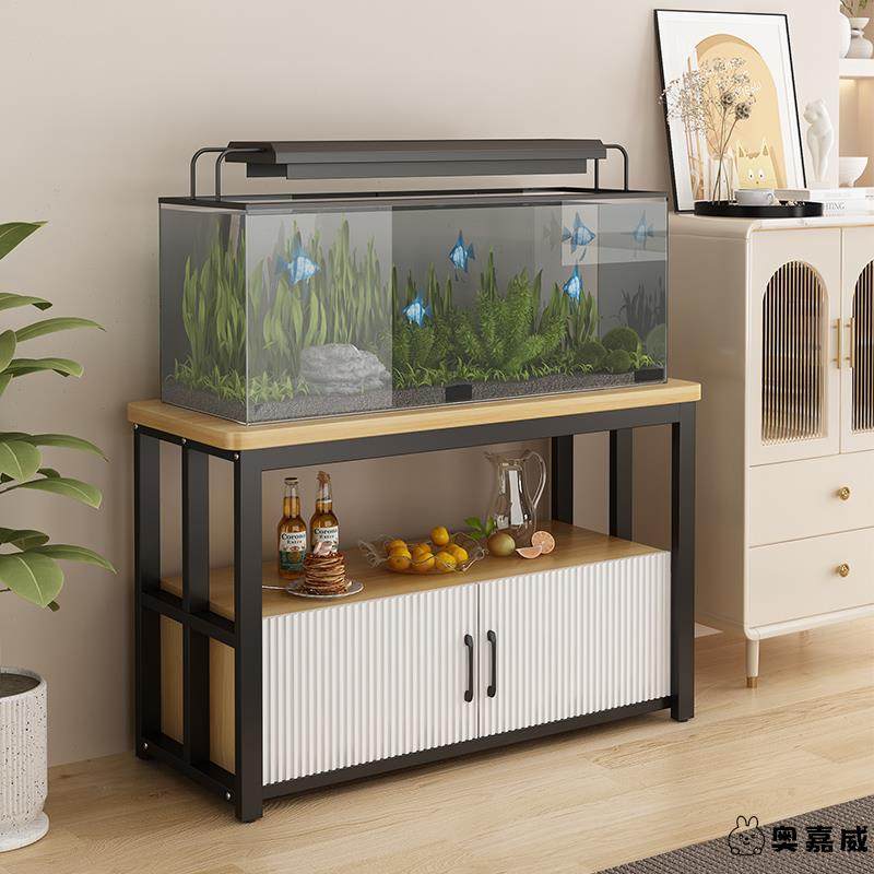 鱼缸柜底柜金属家用客厅鱼缸架带柜子承重置物架水族箱鱼缸底座柜,淘宝优惠券,粉丝福利购,淘宝优惠卷