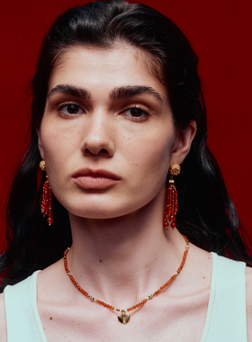 ATELIERSO 26SS 新年礼物｜扇形红玛瑙串珠项链