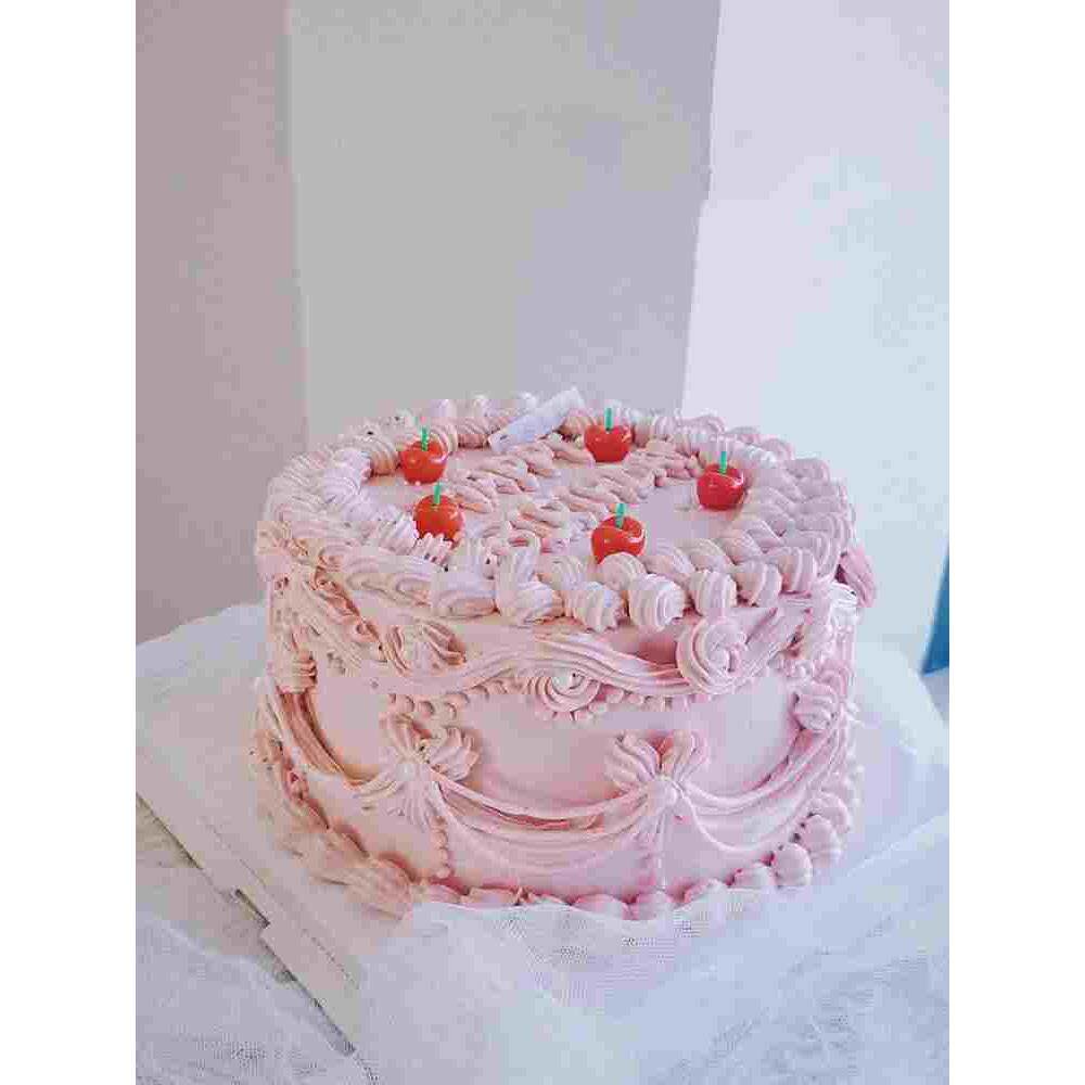 七夕情人节简约ins风蛋糕装饰贴纸浪漫告白插件樱桃蜡烛生日摆件