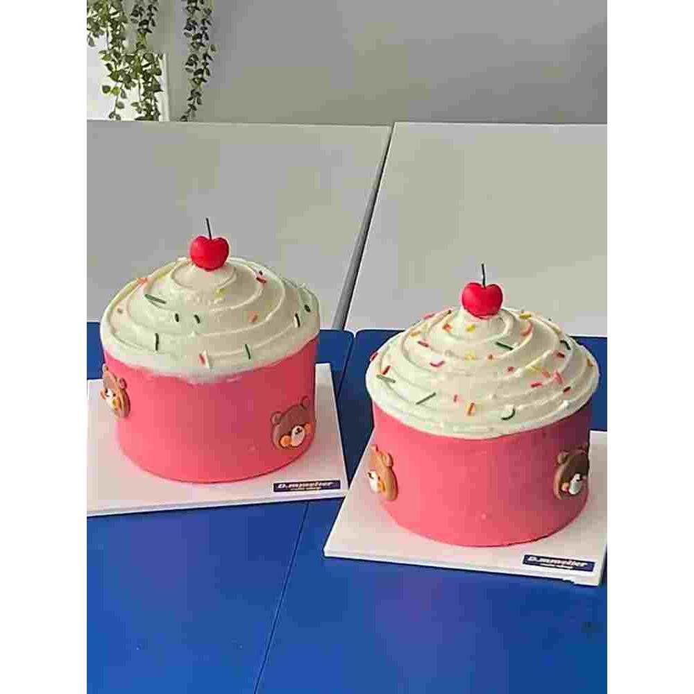 七夕情人节简约ins风蛋糕装饰贴纸浪漫告白插件樱桃蜡烛生日摆件