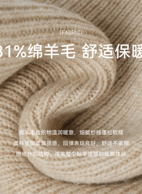 ELLE胶囊系列刺绣羊毛针织帽