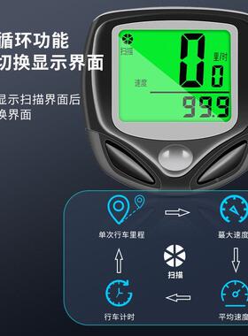 无线公路山地自行车码表骑行测速器里程表单车迈速表记速度时速表