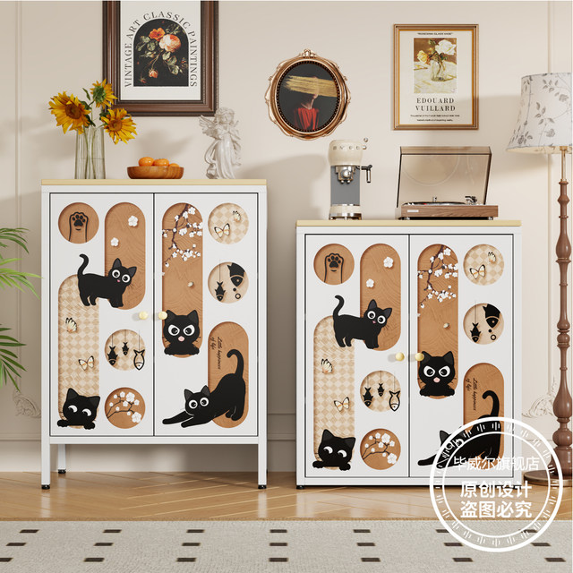 Biwell steel printed pattern double door sideboard