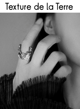 装饰食指戒指女小众设计戒指男高级感银饰开口可调节指环个性独特