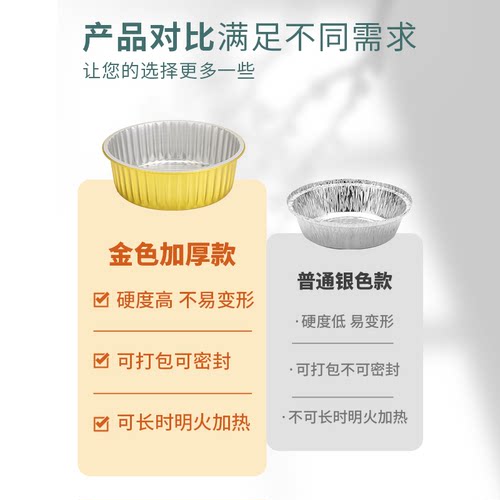空气炸锅专用锡纸盘盒烧烤箱锡纸碗家用铝箔一次性打包盒餐盒圆形 - 图1