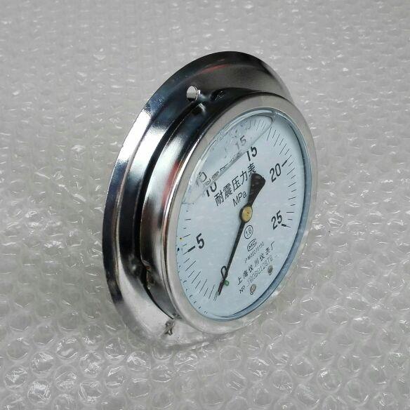 耐震压力表 轴向 YN-100ZT 压力0-25mpa 直径100mm 螺纹m20x1.5 - 图2