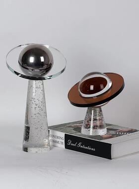 轻奢风高档水晶几何摆件家居饰品客厅电视柜抽象软装艺术品摆件