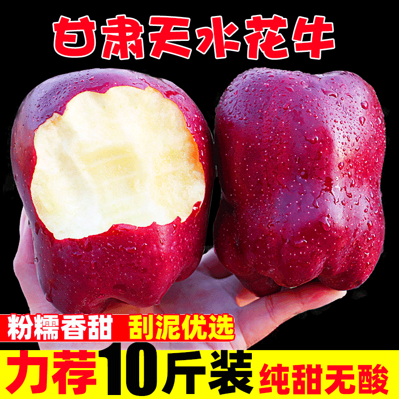 甘肃天水花牛10斤新鲜当季整箱苹果 秋宜苹果