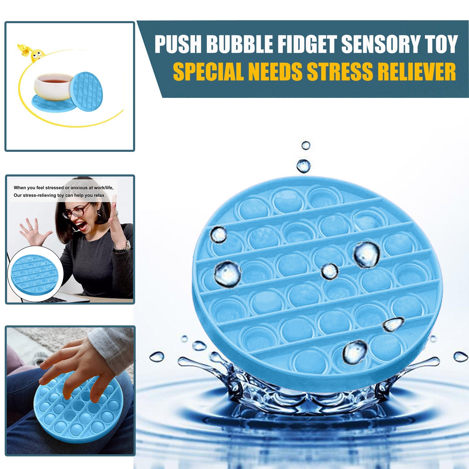 Push Bubble Fidget Toys pop it Toy ADHD Autism Special Need - 图1