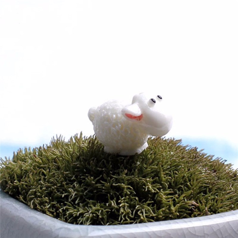 5Pcs / Set Kawaii Mini Sheep Dolphins Animals Home Micro Fai - 图0