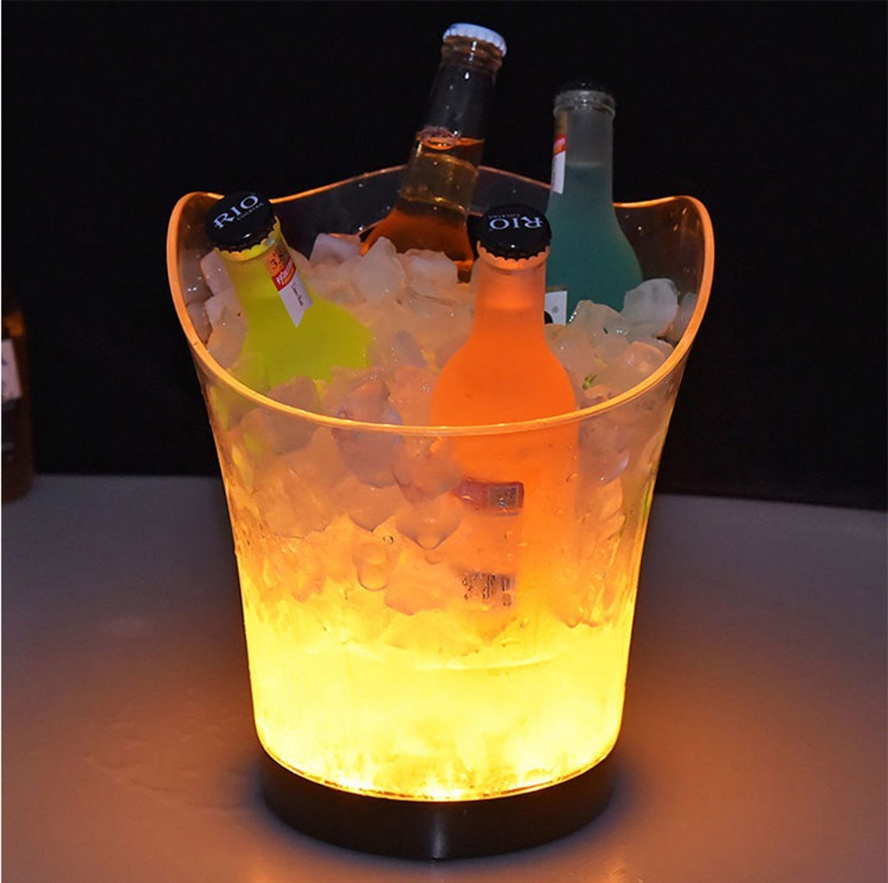 LED Rechargeable Ice Bucket 5.5L wine whisky Cooler Colors C