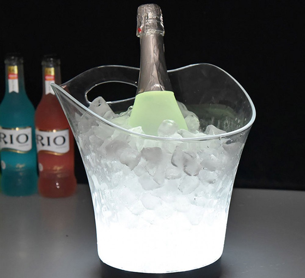 LED Rechargeable Ice Bucket 5.5L wine whisky Cooler Colors C