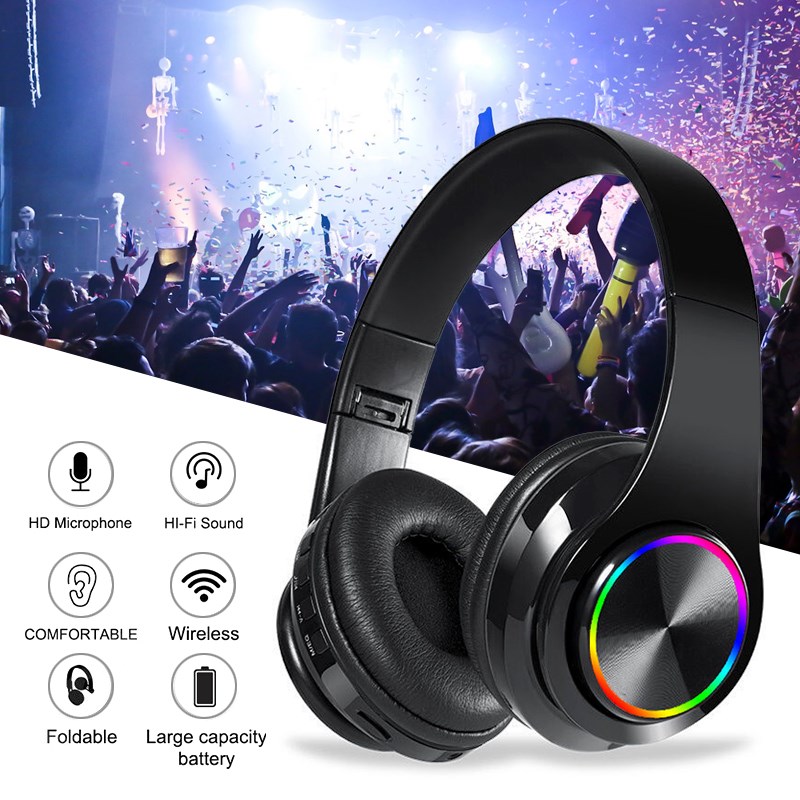 Strong Bass Bluetooth Headphones Wireless Gaming Headset Ea - 图0