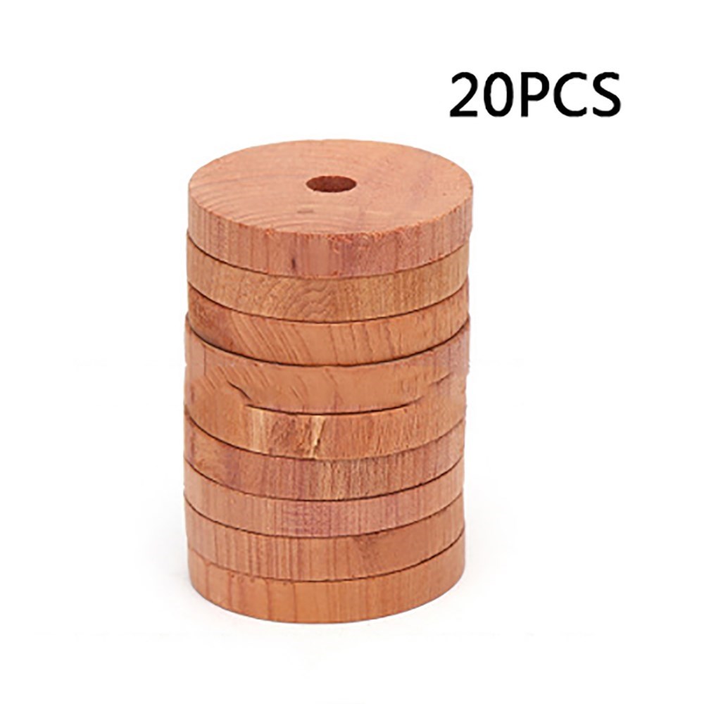 40/20 Pieces Cedar Wood Block Ring Wardrobe Clothes Insect R - 图0