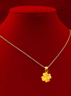 新款幸运四叶草项链吊坠沙