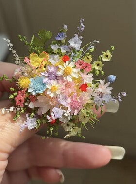 彩色永生花戒指创意手工DIY材料包浪漫森系花朵装饰戒指婚礼道具