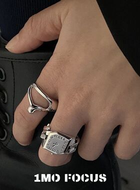 “罗马钟表”中性风戒指高级感