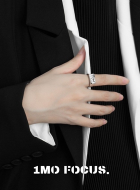 破碎感小众戒指配饰食指戒指环