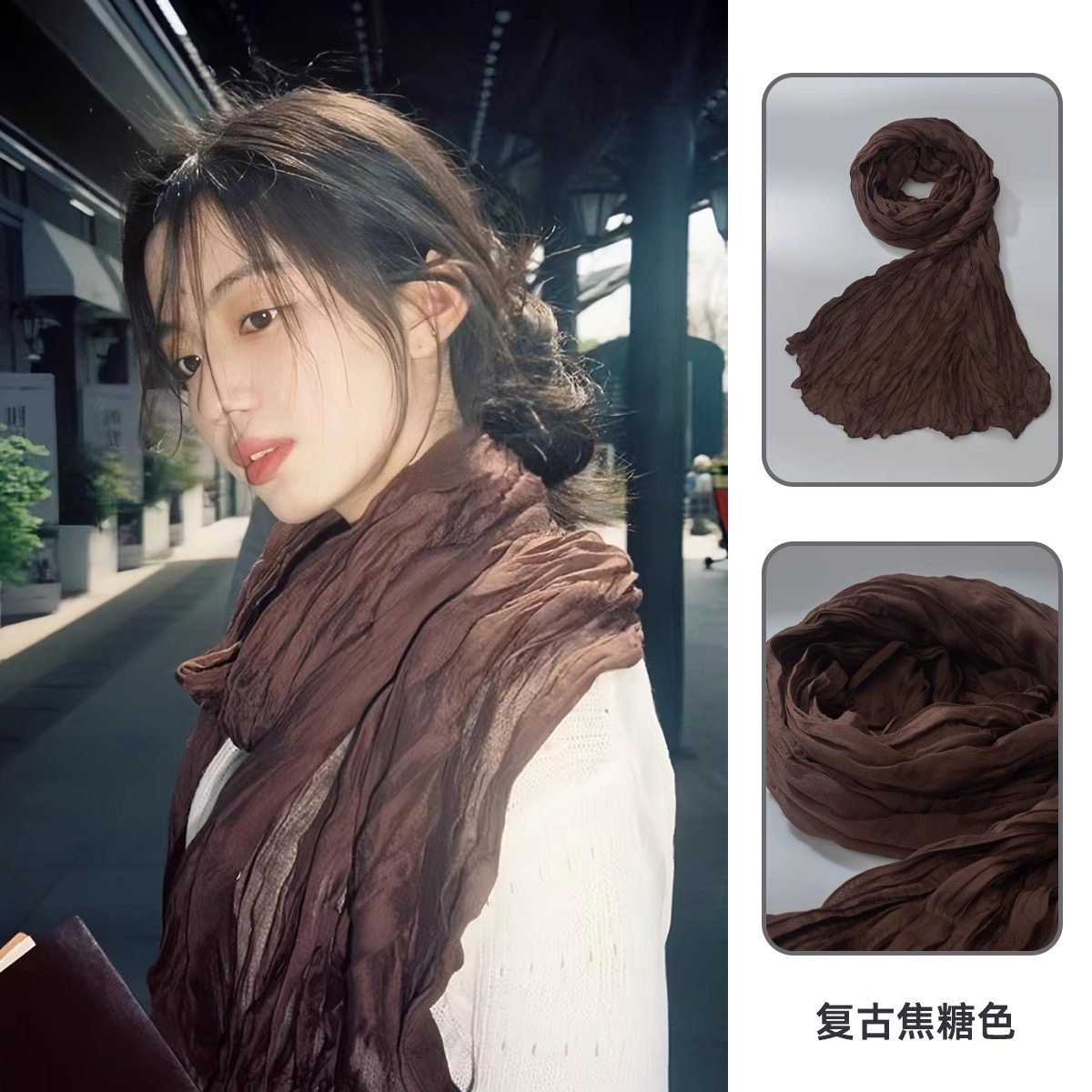 大媛家Sunny 氛围感文艺复古棉麻围巾新款民族风护颈围脖旅游披肩,淘宝优惠券,粉丝福利购,淘宝优惠卷