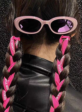 大媛家 欧美小脸椭圆形黑色墨镜复古高级感韩版防紫外线太阳眼镜