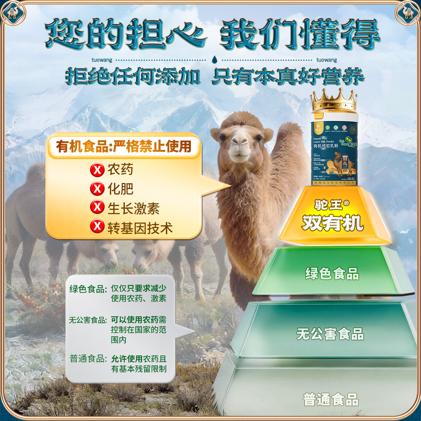 驼王有机纯骆驼奶粉正品高钙蛋白中老年新疆正宗驼乳粉官方旗舰店