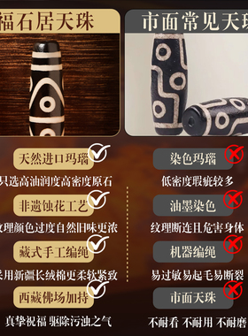 西藏九眼天珠玛瑙吊坠支持复检