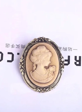 20义乌复古女王头像美人头胸针