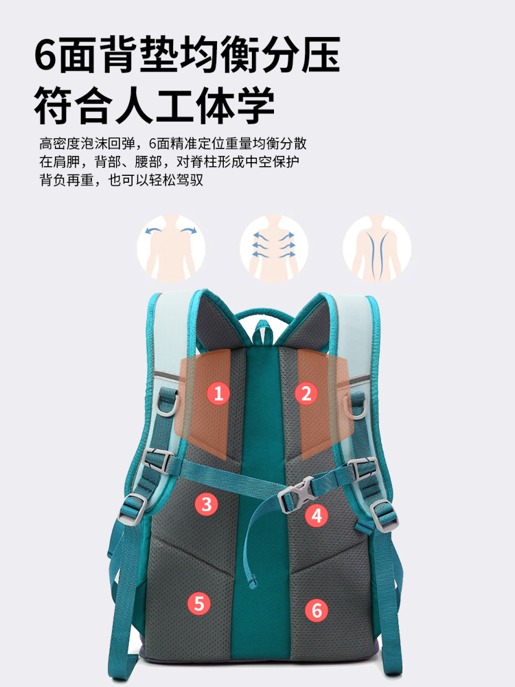 Spine protection 15L large capacity hiking study travel backpack
