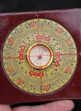正品崇道堂通胜彩色电木2寸6分三元三合综合罗盘罗经随身携带