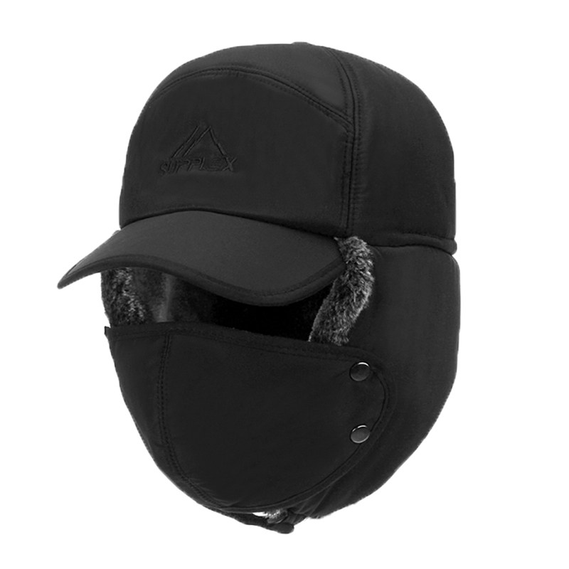 中老年人帽子男雷锋帽爸爸保暖骑车防寒帽加绒护耳东北帽爷爷冬季