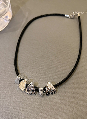 小众设计感碎银子项链女