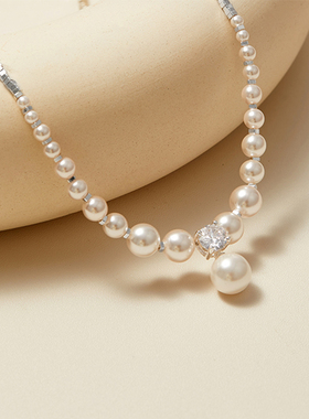 珍珠款碎银子项链小众轻奢高级感
