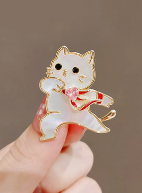 小众卡通可爱猫咪胸针女