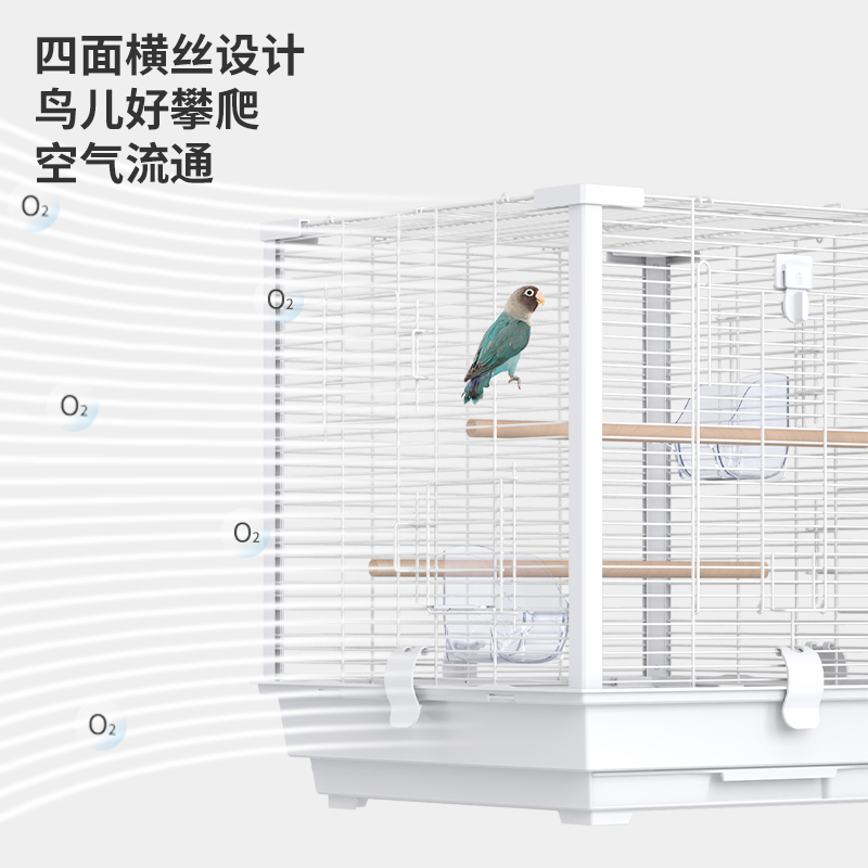 优嗖豪华方形铝材立柱鸟笼鹦鹉笼虎皮牡丹玄凤雀鸟鸟笼繁殖横丝笼 - 图1