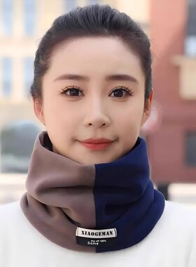 围巾女冬季防风保暖围脖双层加绒加厚骑行面罩防风头套护颈脖套男