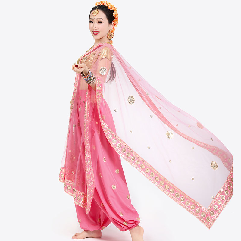 印度宽腿裤女2022新款舞台表演服尼泊尔巴基斯坦孟加拉国服装套装-图0